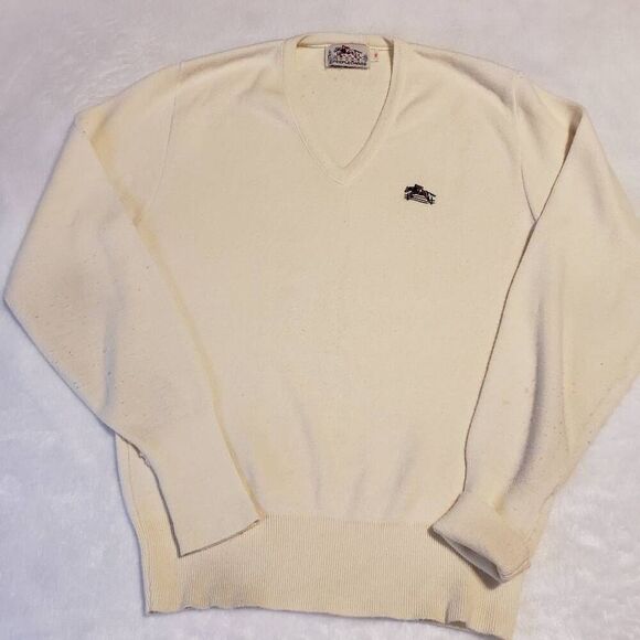 Vintage Steeplechase Men's V neck Sweater - Picture 1 of 5